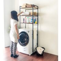 宮武製作所 ランドリーラック 幅900×奥行400×高さ1905mm ブラック SH-X6590_BK 1台（直送品）