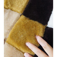 萩原 ムートンラグ YDR12000 幅2000×奥行2000mm ブラウン 240609413 1枚（直送品）