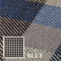 萩原 インド綿ウール混ボンディングラグ メルモ 幅1300×奥行1850mm ブルー 270065505 1枚（直送品）