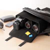 サンワダイレクト インナーカメラバッグ（ソフトクッションボックス・ワイドサイズ・ブラック） 200-BG019LBK 1個（直送品）