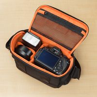 サンワダイレクト カメラポーチ（一眼レフ・ショルダー・ベルトループ内蔵・レンズ収納） 200-DGBG008BK 1個（直送品）