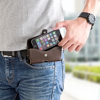 サンワダイレクト iPhone ベルトホルダー（iPhone 8/7/SE/6s対応・本革・Mサイズ・ブラウン） 200-PDA149BR 1個（直送品）