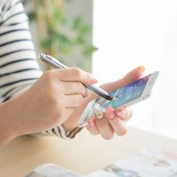 サンワダイレクト タッチペン（スマートフォン/タブレット・iPhone/iPad・導電繊維・スタイラスペン） 200-PEN031GY 1個（直送品）