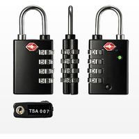 サンワダイレクト TSAロック南京錠（ダイヤル錠・4桁・ブラック） 200-SL023BK 1個（直送品）