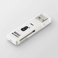 サンワダイレクト カードリーダー（microSD＆SDHC＆SDXC対応・ホワイト） 400-ADR104 1個（直送品）