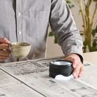 サンワダイレクト 拡大鏡（デスクルーペ・LEDライト搭載・拡大率5倍・電池不要・USB充電式） 400-LPE013 1個（直送品）