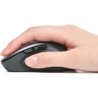 サンワダイレクト ワイヤレスマウス（エルゴノミクス・ブルーLED光学式・5ボタン・DPI切替・ミドルサイズ・ブラック） 400-MA103BK 1個（直送品）