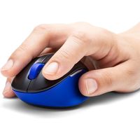 サンワダイレクト ワイヤレスマウス（エルゴノミクス・疲労軽減・小型・4ボタン・ブルーLED光学式・ブラック・ブルー） 400-MA104BK 1個（直送品）