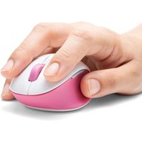サンワダイレクト ワイヤレスマウス（エルゴノミクス・疲労軽減・小型・4ボタン・ブルーLED光学式・ホワイト・ピンク） 400-MA104W 1個（直送品）