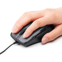 サンワダイレクト 有線マウス（静音・サイレント・左右対称・1200カウント・戻る・進む・ミドルサイズ・ガンメタリック） 400-MA107GM 1個（直送品）