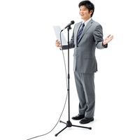 サンワダイレクト マイクスタンド（ストレートタイプ・クリップ式マイクホルダー付・折りたたみ対応・最大146cm） 400-SPST3 1個（直送品）