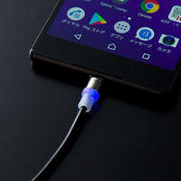 サンワダイレクト LED内蔵マグネット着脱式マイクロUSB充電専用ケーブル 500-USB048 1個（直送品）