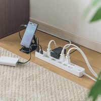 サンワダイレクト 電源タップ（USB充電ポート付・最大3.1Aまで・1500W・2m・5個口・個別スイッチ付） 700-TAP030 1個（直送品）