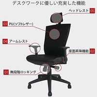 ネットフォース オフィスチェア エグゼクティブチェア トスカーナ 肘・ヘッド付 ブラック TOS-1-AH-AW 1脚（直送品）