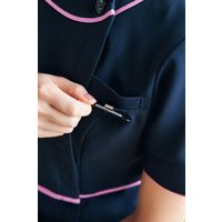 フォーク ワンピース ダークネイビー×ランジアパープル M 3019SC-17-M 1枚　白衣