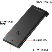 【処分品】サンワサプライ レーザーポインター LP-RD316BK 赤色レーザー カード型 ボタン電池 連続使用2時間（直送品）