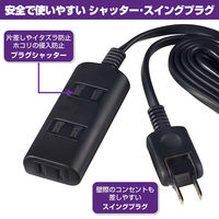 朝日電器 扉付タップラン3P3m WBT-N3030B(BK) 1個