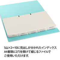 プラス たすけあ 利用者カルテ用インデックス FL-807IS  1袋(10組入) 介護 事務用品 A4 印刷済 ポリプロピレン製