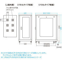 サンワサプライ 19インチサーバーラック（24U） 幅600×奥行1000×高さ1288mm ブラック CP-SVN2410BKN 1台（直送品）