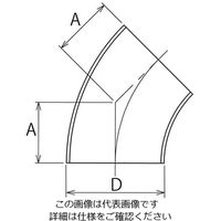 コンサス ヘルール継手 溶接45°エルボ 1S EQ-WS1-1S 1個 3-8351-01（直送品）