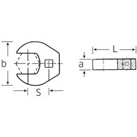 エスコ 3/8”DRx 1” [CROWーFOOT]強力型スパナ EA617YS-207 1個（直送品）