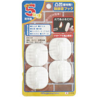 ミツヤ 凸凹壁攻略 強粘着フック 白 M58130 KSH-5-WH 1パック(4個) 115-6631