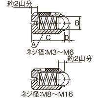 エスコ M6 軽荷重ボールプランジャー EA948DB-44 1セット(5個)（直送品）
