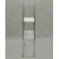 エイ・アイ・エス 直径25mmスチールラックセット 4段 幅1200×奥行350×高さ1500mm シルバー SR-123515 メッキ 1台（直送品）