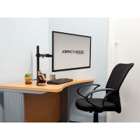 アーキサイト モニターアーム 水平5軸液晶モニターアーム（クランプ/グロメット固定方式両対応） 最大32インチまで（8kg） AS-MABH01 1台