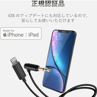 エレコム AUXケーブル/Lightning-φ3.5オス（L字）/スリムデザイン/1.0m/ブラック AX-L35DL10BK 1個