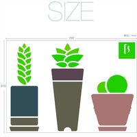 東京ステッカー ウォールステッカー 転写 植物 人気【多肉植物ー2/GR/SS】 TSー0024ーASSー2 （直送品）
