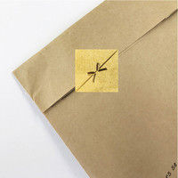 シモジマ ギフトシール スクエア リボン金 007161610 1セット（32片入×10）（直送品）