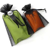 【ケース販売】HEIKO 巾着袋 オーガンジーバッグ L ブラック 008705119  1ケース(10枚×10束 合計100枚)（直送品）