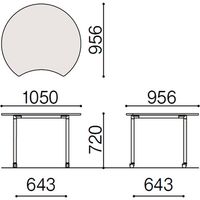 【組立設置込】イトーキ 会議 組合せテーブル アップル型（キャスター脚） 幅1050×奥行956×高さ720mm AF-1010ANC-WW 1台（直送品）