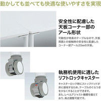 【組立設置込】イトーキ 120°型デスク キャスター脚 配線口有 ファインウォールナットL×ホワイト 幅2064×奥行1120×高さ720mm（直送品）