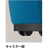 【組立設置込】イトーキ オフィス用 ソファ 1人掛 スクエアタイプ テーブル付 キャスター付 ビニールレザー張り サンドベージュ 幅755mm 1台（直送品）