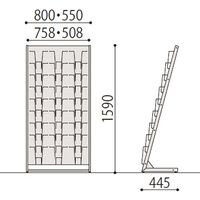 【組立設置込】イトーキ パンフレットスタンド 2列9段 ホワイト 幅550×奥行445×高さ1590mm VLC-054-W9 1台（直送品）
