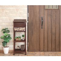 【軒先渡し】ヤマソロ ブレッド 木製スタンドポスト 幅400×奥行300×高さ1030mm ブラウン 73-820 1台（直送品）