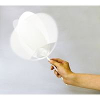 アーテック うちわ丸柄(プラ製)/うちわ(白紙貼済) プラ製・丸柄 38098 6本（直送品）