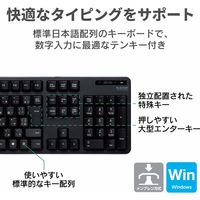 ワイヤレスキーボード マウスセット 無線 フルサイズ 高耐久 メンブレン ブラック TK-FDM106MBK エレコム 1個（直送品）