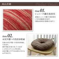 イケヒコ クッション 円座 『エルピス』 幅400×奥行400mm ネイビー 1220860190491 1枚（直送品）