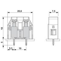 フエニックス・コンタクト プリント基板用端子台 ねじ接続式 極数1 KDSP 4 1セット(50個)（直送品）