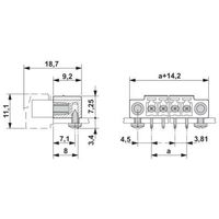 フエニックス・コンタクト プリント基板用コネクタ ソケット 極数5 MC 1，5/ 5ーGFー3，81 1セット(250個)（直送品）