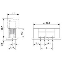 プリント基板用コネクタ ソケット 極数4 リフロー対応 MCV 1，5/ 4ーGFー3，81 P26 THR 1セット(50個)（直送品）