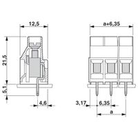 フエニックス・コンタクト プリント基板用端子台 ねじ接続式 極数2 MKDS 5/ 2ー6，35 1セット(50個)（直送品）