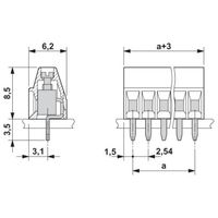 フエニックス・コンタクト プリント基板用端子台 ねじ接続式 極数11 MPT 0，5/11ー2，54 1セット(50個)（直送品）