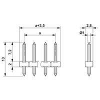 フエニックス・コンタクト プリント基板用コネクタ ピンヘッダー 極数9 PST 1，0/ 9ー3，5 R56 1セット(250個)（直送品）