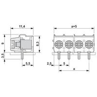 フエニックス・コンタクト プリント基板用端子台 ねじ接続式 極数10 PT 1，5/10ー5，0ーV 1セット(100個)（直送品）
