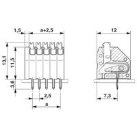 フエニックス・コンタクト プリント基板用端子台 スプリング接続式 極数7 PTSA 0，5/ 7ー2，5ーF 1セット(100個)（直送品）