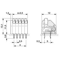 フエニックス・コンタクト プリント基板用端子台 スプリング接続式 極数13 PTSA 0，5/13ー2，5ーZ 1セット(50個)（直送品）